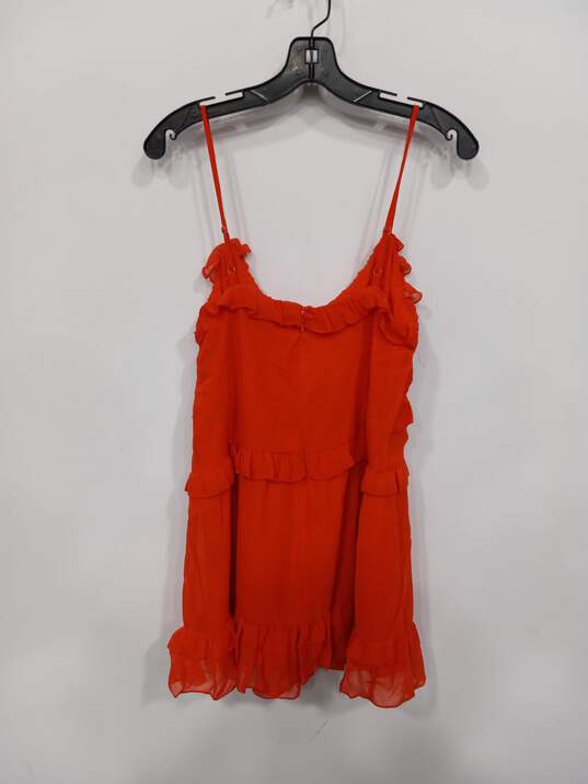 Forever 21 Women's Ravishing Red Ruffled Tiered Mini Dress Size M NWT image number 1