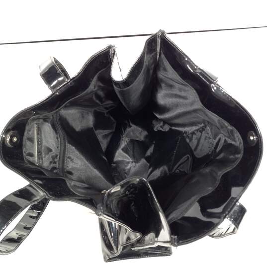 WHBM Black Shiny "Feel Beautiful" Tote Bag image number 6