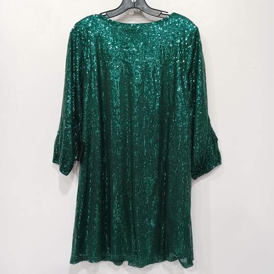 women's Green Bedazzled Sequins Lulus Dress Size Small image number 2