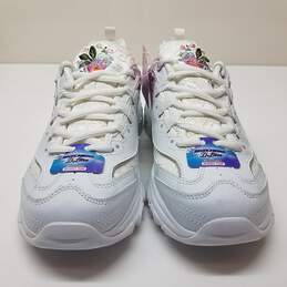 Skechers D'Lites White Floral Embroidered Sneakers Size 8 alternative image