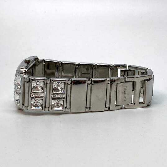 Designer Fossil ES1512 Silver-Tone Stainless Steel 19mm Quartz Wristwatch image number 3