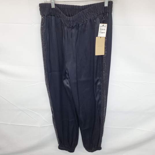Wm Halogen Black Sequin Side Stripe Stain Joggers Sz M W/Tags image number 1