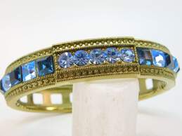 Designer Heidi Daus Heidi's Tantalizing Blue Crystal Hinged Bangle Bracelet