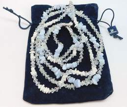 Swarovski Crystal Blue Lace Agate Aquamarine Mother Of Pearl & Crystal Multi Strand Necklace & Bracelet 94.2g alternative image