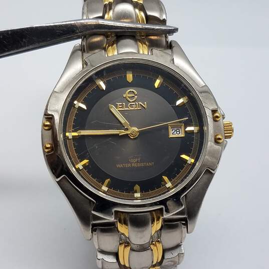 Elgin 39mm Two Tone St. Steel 100Ft W.R. Date Watch 104g image number 1
