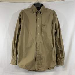 Men's Tan Carhartt Button-Down Shirt, Sz. S