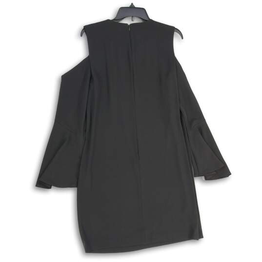 Calvin Klein Womens Black Round Neck Cold Shoulder Sleeve Shift Dress Size 0 image number 2