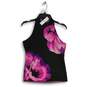 NWT White House Black Market Womens Black Purple Floral Tank Top Size Small image number 1