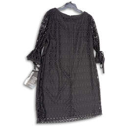 NWT Womens Black Lace Round Neck 3/4 Sleeve Back Zip Shift Dress Size 20W alternative image
