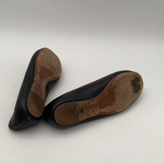 Womens Dakota Black Red Leather Almond Toe Slip-On Ballet Flats Size 6.5 image number 6