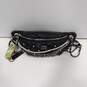 Badgley Mischka Black Vegan Leather Diamond Quilted Fanny Pack With Pearls NWT image number 4