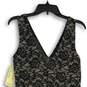 NWT Womens Black Beige Floral Lace V-Neck Sleeveless Short Mini Dress Size 10 image number 4