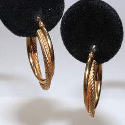 14K Yellow Gold Hooped Earrings - 1.58g alternative image