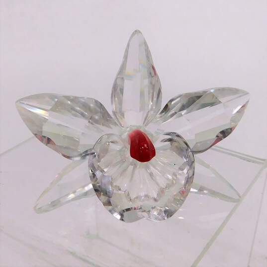 Swarovski Crystal Pink Orchid Flower Figurine image number 2