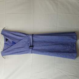 Ann Taylor Blue Rayon Polyester Blend Midi Dress Womens Size 2 Petite