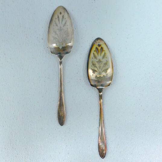 Set of 2 Oneida Community Silver-plated QUEEN BESS II  Serving Slotted Spoons image number 2