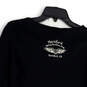 NWT Womens Black Graphic Round Neck Long Sleeve Pullover T-Shirt Size M image number 4