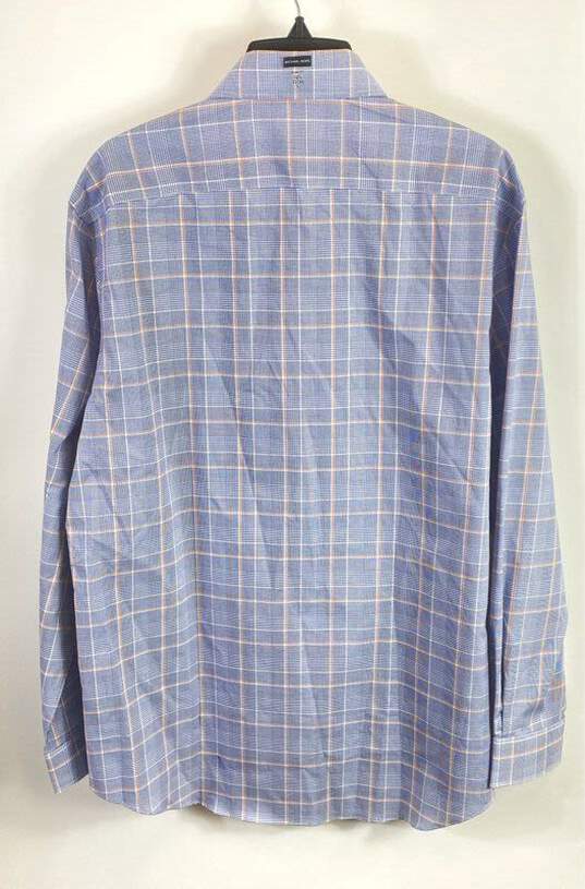 Michael Kors Blue Plaid Button Down Shirt L image number 2