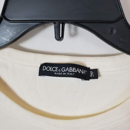 Dolce & Gabbana Men White Graphic T Shirt Sz. 50 image number 3