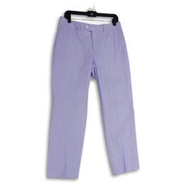NWT Mens Blue Pinstripe Slash Pocket Straight Leg Dress Pants Size 33X30