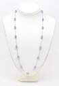 14K White Gold Faceted Tanzanite Bead Station Necklace 4.7g image number 1