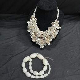 2 pc Elegant White Jewelry Bundle