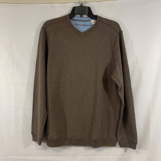 Men's Brown/Blue Tommy Bahama Reversible Sweater, Sz. S image number 1
