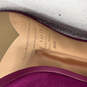 Womens Fuchsia Pink Suede Gold Trim Slip On Stiletto Pump Heels Sz EUR 39.5 image number 8