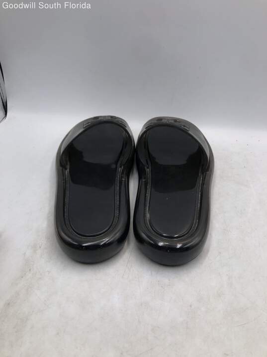 Tory Burch Womens Black Bubble Jelly Open Toe Slip-On Flat Slide Sandals Size 9B image number 5