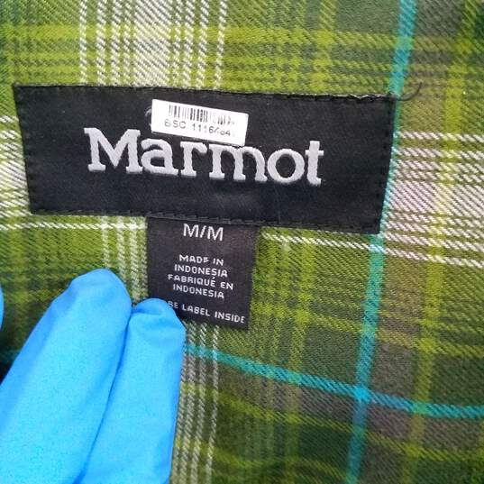Marmot green plaid long sleeve button up shirt image number 3