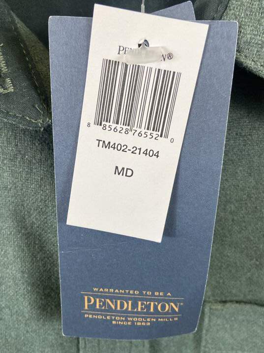 Pendleton Men Olive Green Wool Button Up Shirt M image number 4