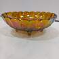 Vintage Marigold Carnival Glass Footed Garland Fruit Bowl image number 1