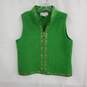 Lisa International Green Boiled Wool Full Zip Vest Size L image number 1