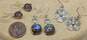 Artisan 925 Topaz, Labradorite & Drusy Drop Earrings 13.3g image number 2