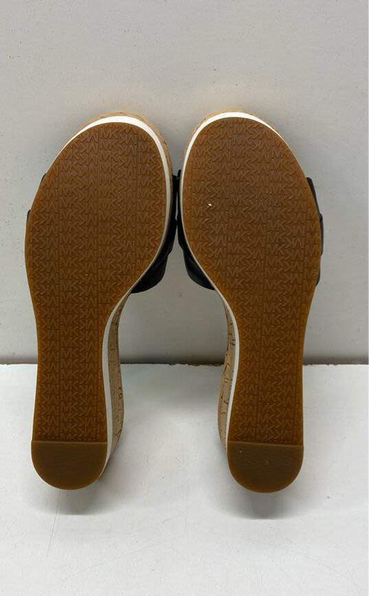 Michael Kors Warren Cork Black Wedge Slide Sandals Shoes Size 6.5 M image number 6