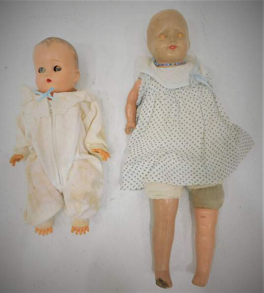 Vintage Baby Dolls Ideal Rubber Plastic Molded & Unmarked Soft Body Composition image number 1
