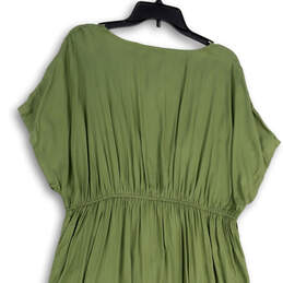NWT Womens Green Pleated Sleeveless V-Neck Drawstring Maxi Dress Size 14 alternative image