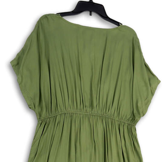 NWT Womens Green Pleated Sleeveless V-Neck Drawstring Maxi Dress Size 14 image number 2