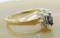 Elegant 10k Yellow Gold Blue Topaz & Diamond Accent Ring 2.3g image number 2