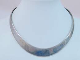Vintage Taxco Mexican Modernist 925 Sterling Silver Collar Necklace 49.6g