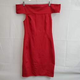 Halston Heritage Off The Shoulders Lipstick Red Dress Women's Size 8
