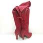 Forever Burgundy Faux Suede Women's Boots Size 7.5 image number 4