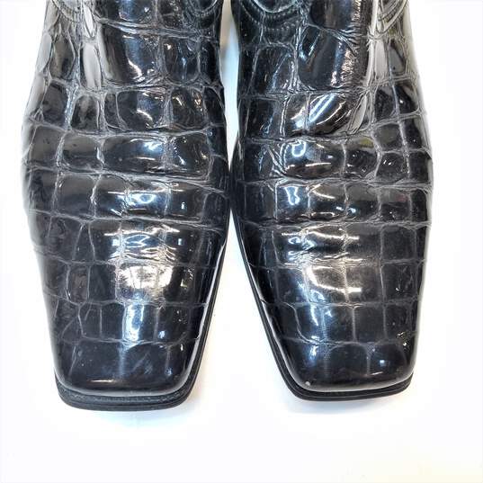 Gabor Croc Embossed Men Boots Black Size 6.5 image number 6