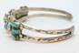 E.A. Ernest Zunie 925 Sterling Silver Turquoise Mother of Pearl & Coral Cuff Bracelet 13.9g image number 3