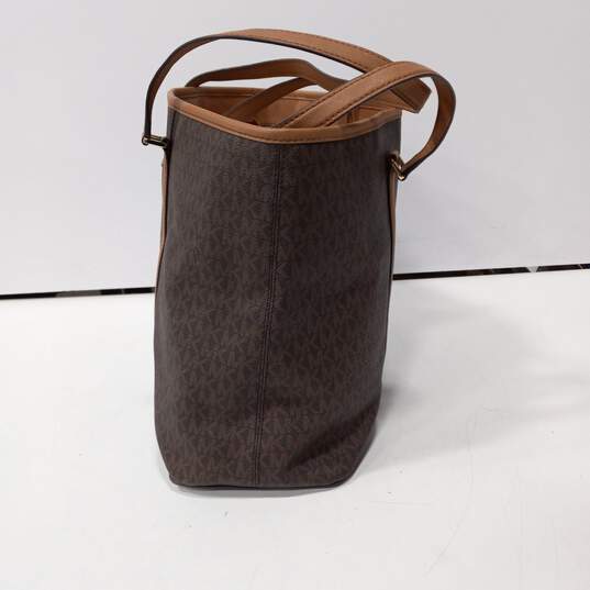 Michael Kors 2-Tone Brown Monogram Tote Shoulder Bag image number 3