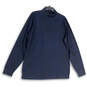 Mens Blue Cable Knit Mock Neck Long Sleeve Pullover Sweater Size Large image number 1