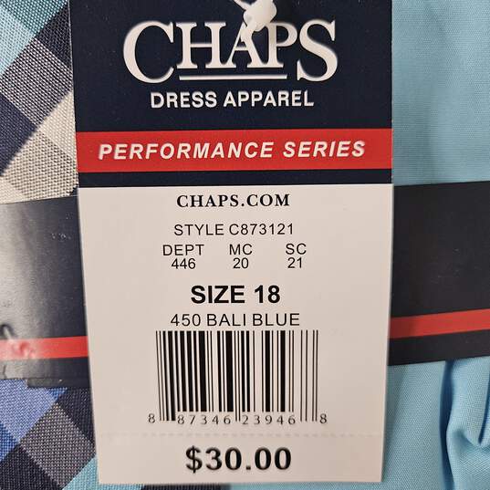 Chaps Performance Series Blue Button Up Shirt & Tie image number 3