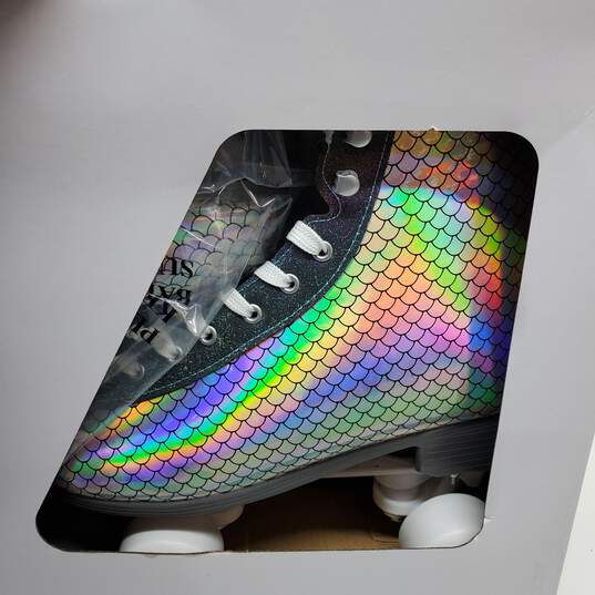 C & C California Shoes Silver/White Holographic Fish Scale Roller Skates 11M image number 2
