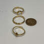 Designer Stella & Dot Gold-Tone Classic Adjustable Band Ring Set With Box image number 2