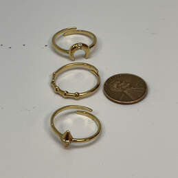Designer Stella & Dot Gold-Tone Classic Adjustable Band Ring Set With Box alternative image